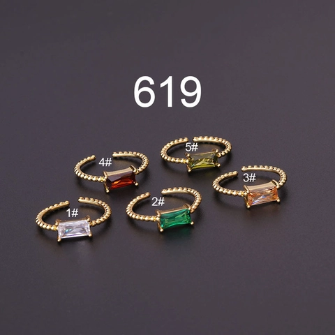 Elegante Geometrische Rechthoekige Zirkonia Verstelbare Open Vingerring Verguld Messing Kralenband Sieraden Dames