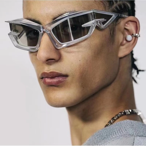 Gafas De Sol Geométricas Futuristas Montura PC Protección UV400 Y2K Cyberpunk Moda Streetwear Para Hombre Mujer