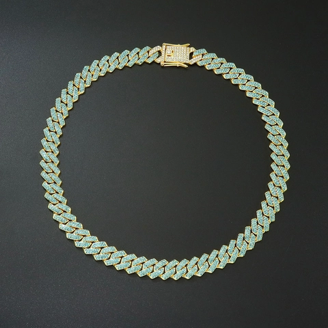 Iced Out Hip Hop Cuban Link Chain Necklace Bracelet Alloy Rhinestone Jewelry For Men Women Trendy Nightclub Accessories