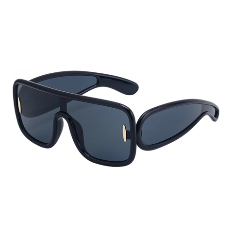 Occhiali da Sole Moda Oversize Monopezzo per Uomo Donna Montatura in PC Protezione UV400 Shield Shades Retro Y2K Outdoor Viaggio Festa Gioielli