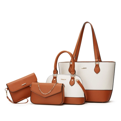 Borsa Tote Da Donna Alla Moda Borsa A Spalla Borsa A Tracolla E Pochette Pelle PU Saffiano Colore A Contrasto Elegante