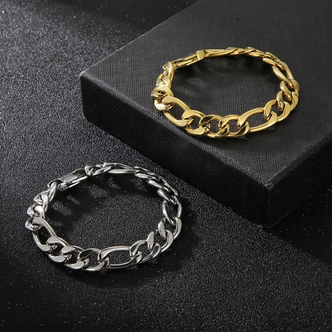 Figaro Chain Necklace For Men Titanium Steel Hip Hop Rock Style Stainless Steel Jewelry Gold Silver Color Lobster Clasp