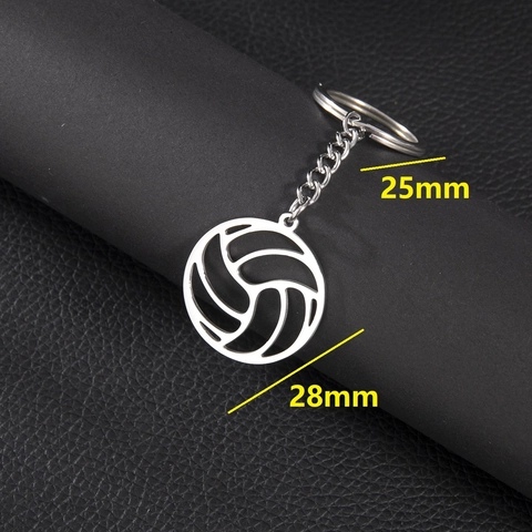 Portachiavi Pallavolo in Acciaio Inossidabile Svuotato per Appassionati di Sport Regalo per Giocatori di Pallavolo