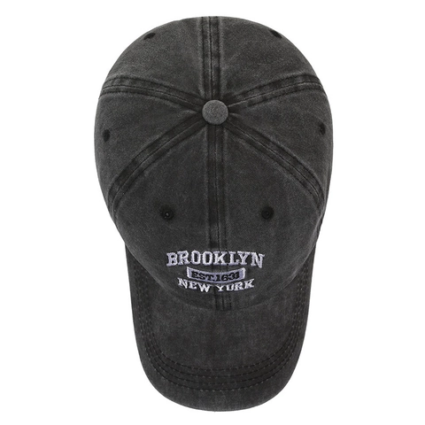 Gorra De Béisbol De Algodón Lavado Bordado De Brooklyn Ajustable Retro Sombrero De Sol Al Aire Libre Para Hombre Mujer