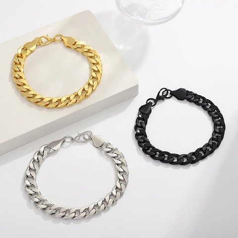 Pulsera Unisex Hip Hop con Eslabón Cubano Pulsera con Cadena de Metal Personalizada Joyas Minimalistas con Cierre de Langosta para Hombres Mujeres