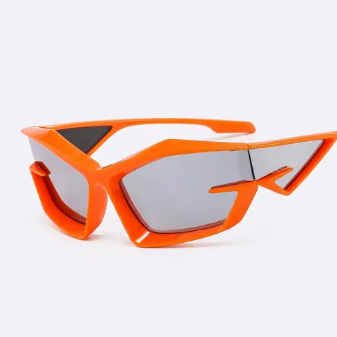 Futuristic Y2K Geometric Sunglasses Irregular Cyberpunk UV400 PC Frame And Lenses Outdoor Fashion For Men Women