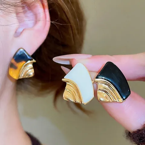 Geometrische Harz Ohrringe Mit 925 Sterling Silber Ohrstecker Retro Französisch Vergoldeter Schmuck Für Frauen