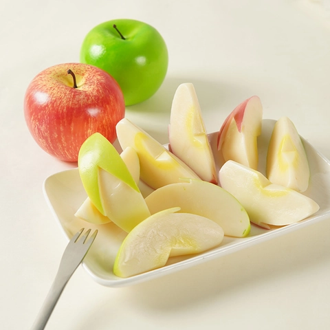 Artificial Apple Slices PVC Simulation Fruit Rabbit Shaped Food Model Decorative Ornament Photography Prop