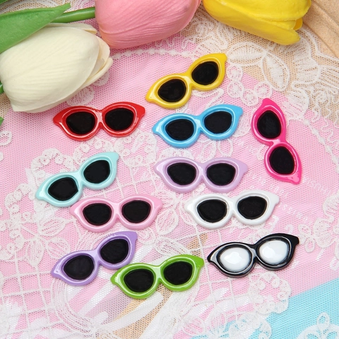 Mini Sunglasses Resin DIY Accessories For Phone Case Decor And Crafting Cat Eye Shape Jewelry Making Supplies