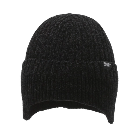 Gorro De Invierno Para Hombre Chenille Tejido Forro Polar Protección Para Oídos Cálido Grueso Cortavientos