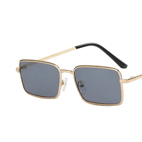 Square Metal Frame Sunglasses UV400 Protection Vintage Fashion Eyewear For Men Women Outdoor