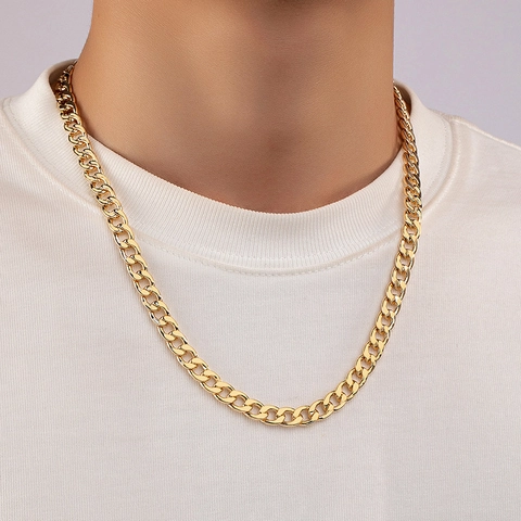 Collana A Catena A Maglia Cubana In Lega Stile Retro Hip Hop Punk Gioielli Streetwear Per Uomini E Donne