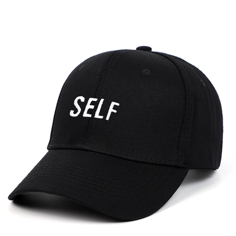 Cotton Baseball Cap With SELF Embroidery Adjustable Curved Brim Sun Hat For Men And Women Streetwear Style Black