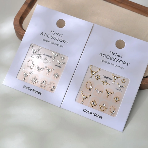 Nagelkunst Stickers Reliëf Luxe Legering Strass Charmes Sieraden Voor DIY Manicure Decoratie Elegant Japanse Stijl