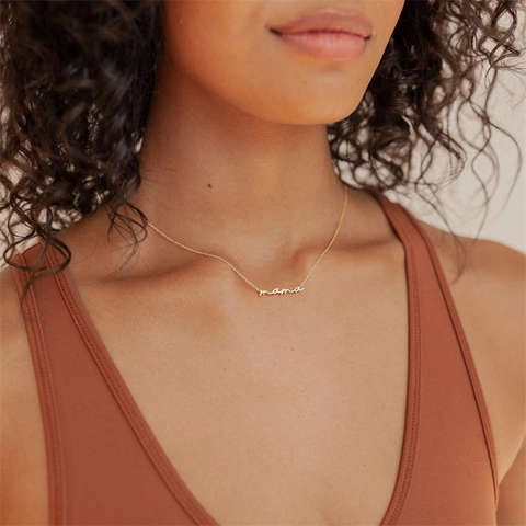 Collar Con Colgante De Letra Mama De Acero Inoxidable Bañado En Oro Cadena De Clavícula Joyería Minimalista Regalo Para Mujeres