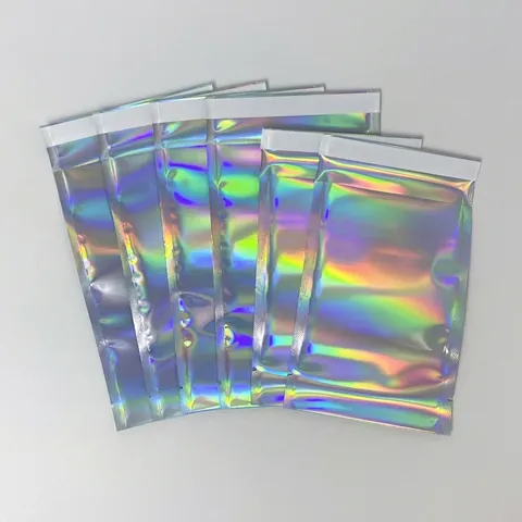 Holographic Mailing Bags Laser Shipping Envelopes Self Sealing Waterproof Rainbow Plastic Packaging Pouches