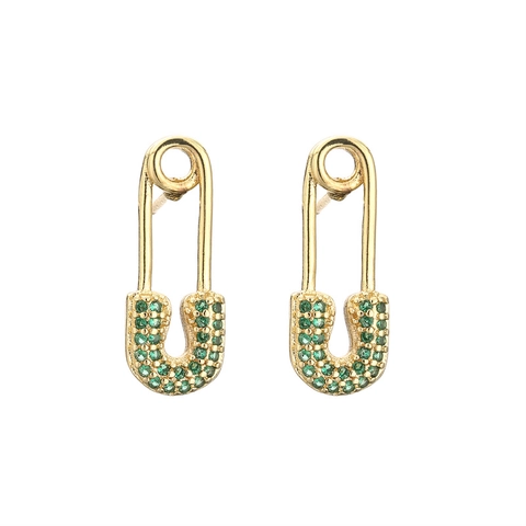 Koperen Paperclip Oorknopjes Met Micro Pavé Zirconia Mode Sieraden Voor Dames Elegante Trendy Accessoires