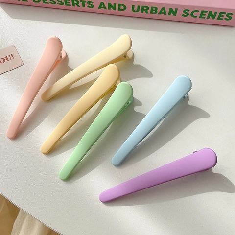 Matte Macaron Color Duckbill Hair Clips Minimalist Plastic Hairpins For Women And Girls Korean Style Bang Side Accessories
