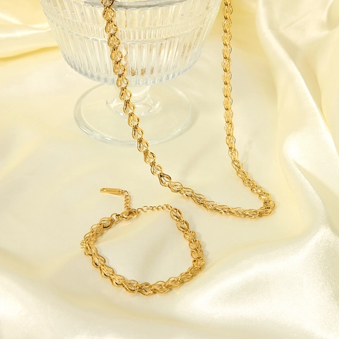 304 Roestvrij Staal 18k Vergulde Minimalistische Streetwear Plating Effen Kleur Armbanden Ketting