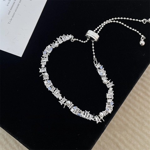 Copper Zircon Bracelet For Women Star Moon Heart Shell Flower Adjustable Slider Clasp Fashion Jewelry