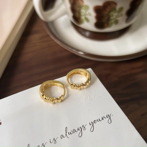 925 Sterling Silber Creolen Minimalistisch Unregelmäßig Texturiert Gedreht Geometrisch Ohrenschnallen Für Frauen