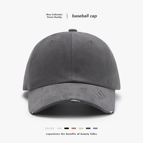Distressed Baseballkappe Reine Baumwolle Zerrissener Schirm Verstellbar Vintage Outdoor Sonnenhut Für Herren Und Damen