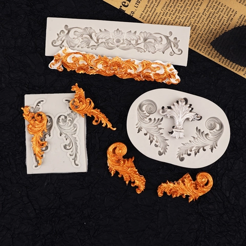 Baroque Relief Silicone Mold Fondant Cake Border Decorating Vintage Classic Embossed DIY Crafts Chocolate Pastry