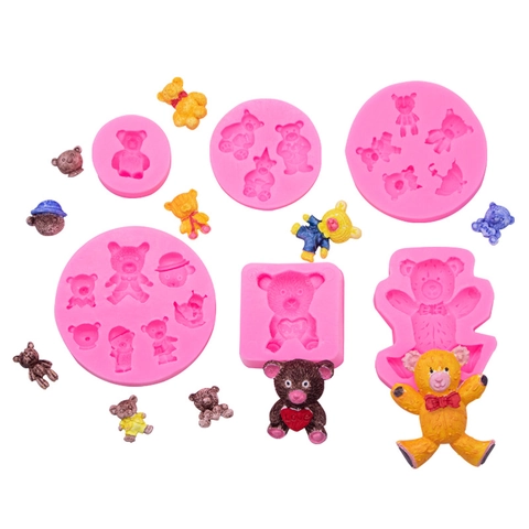 Cartoon Bear Silicone Mold For DIY Baking Cake Decoration Fondant Chocolate Resin Clay Handmade Soap Cute 3D Animal