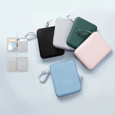 Custodia Per Tablet E Laptop In Pelle PU Impermeabile Antiurto Resistente All'usura Con Manico Portatile E Doppia Cerniera