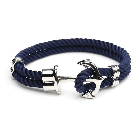 Handgemachtes Geflochtenes Anker Armband Legierung Schnalle Nautisch Vintage Street Fashion Für Damen Herren