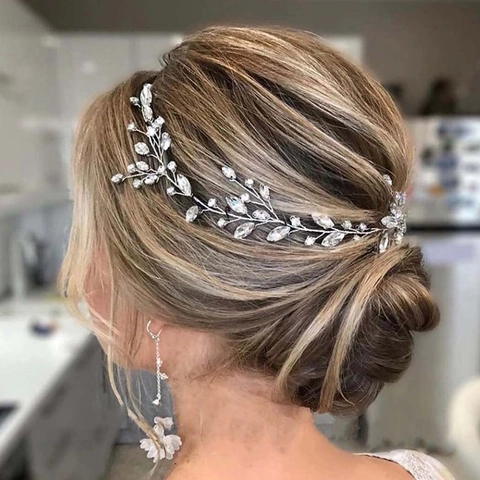 Handmade Bridal Hair Vine Rhinestone Crystal Headband Wedding Hair Accessories For Brides Bridesmaids And Prom Party