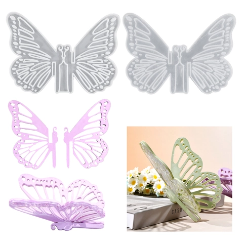 Moule En Silicone Papillon Pour Coulée De Résine Bricolage Ornement De Bureau Support Décoration De Gâteau Outils Fondant