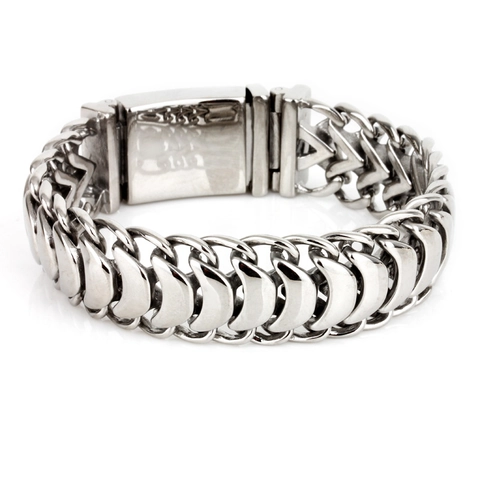 Herren Armband Aus Edelstahl Polierte Schwere Drachenknochen Gliederkette Schmuck Hip Hop Stil