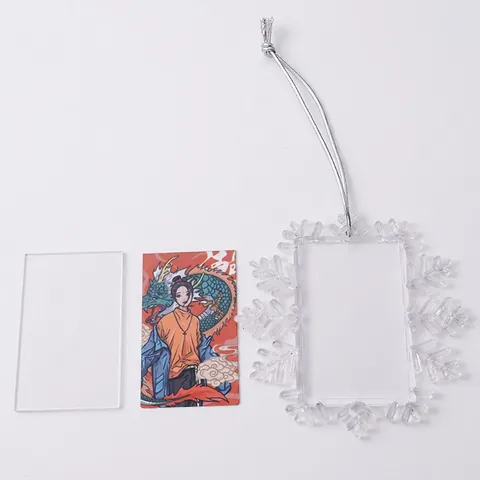 Ornamenti Natalizi Appesi Plastica Trasparente Fiocco Stella Tondo Decorazione Albero Cornice Foto DIY Bianco