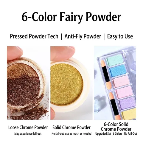 Solid Mirror Powder Resin Pigment Palette Shimmer Iridescent Aurora Effect Sponge Applicators For DIY Jewelry Making Crafts