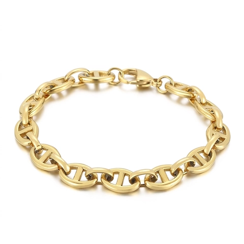 Pulsera De Eslabones De Ancla Acero Inoxidable Chapado En Oro De 18K Cadena De Nariz De Cerdo Joyería Moda Minimalista Para Mujeres