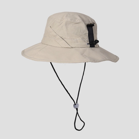 Outdoor Fischerhut Mit Breiter Krempe Baumwolle Nylon Sonnenschutz Atmungsaktiv Mit Verstellbarem Winddichtem Seil Unisex