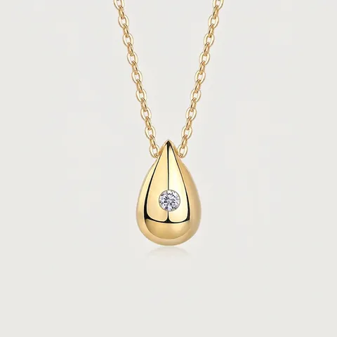 Collana con Ciondolo in Moissanite in Argento Sterling 925 per Donna Lussuoso Cuore a Goccia d'Acqua Sagittario Gioielli in Moissanite Placcati in Oro