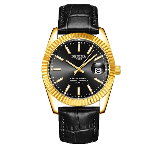 Quartz Watch For Couples Leather Strap Calendar Luminous Waterproof Men Women Fashion Business Casual Wrist Watch Gift