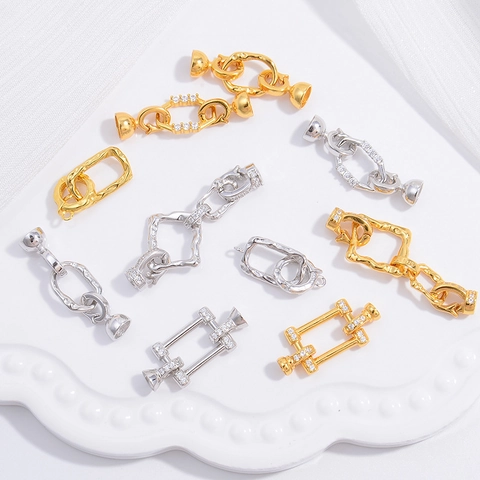 Chiusura Per Gioielli In Argento Sterling 925 Connettore In Zirconia Per Produzione Collane Bracciali Fai Da Te