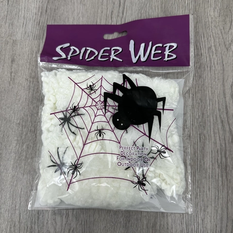 Ragnatela Halloween Luminosa Decorazione Spaventosa In Poliestere Con Ragni Di Plastica Per Casa Stregata