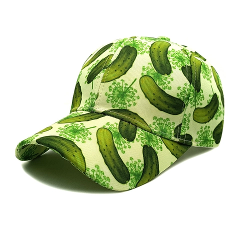 Grappige Augurk Print Honkbalpet Polyester Verstelbare Zonbescherming Nieuwigheid Hoed Voor Heren Dames