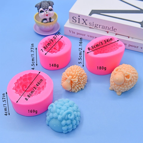 Sheep Silicone Mold 3D Lamb Shape DIY Baking Fondant Chocolate Soap Candle Resin Making Tool Cute Cartoon Novelty Pink