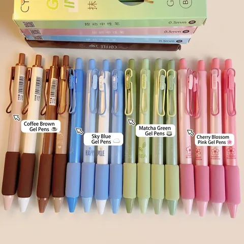 Retractable Gel Ink Pens ST Tip Quick Dry Black Ink Aesthetic Soft Grip Writing For Students Office