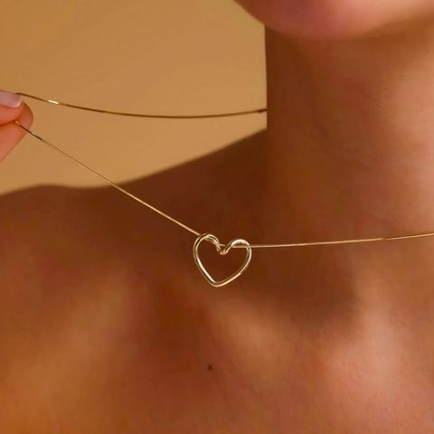 Hollow Twisted Heart Necklace And Ear Studs 304 Stainless Steel 18K Gold Plated Minimalist Elegant Jewelry For Women
