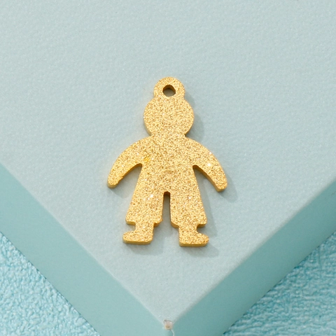 Ciondolo A Forma Di Bambino In Acciaio Inossidabile Satinato Charm Opaco Per Creazione Di Gioielli Fai Da Te Accessori Stilizzati