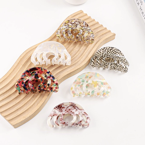 Pinza Per Capelli Grande Acetato Acrilico Molletta Squalo Vintage Francese Tartarugato Motivo Marmo Accessori Per Capelli Donna