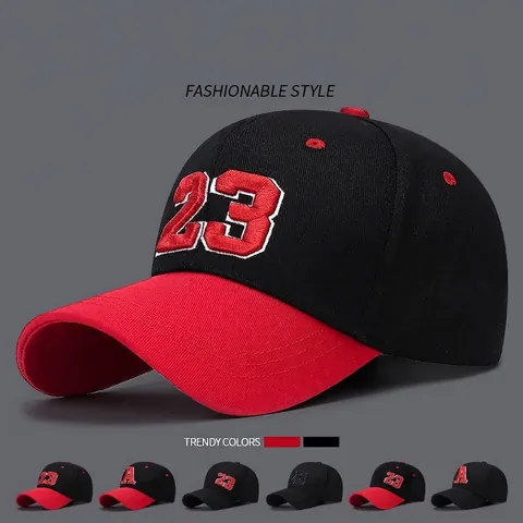 Berretto Da Baseball In Cotone Ricamo Numero 23 Lettera A Regolabile Sport Cappello Da Sole Streetwear Uomini Donne