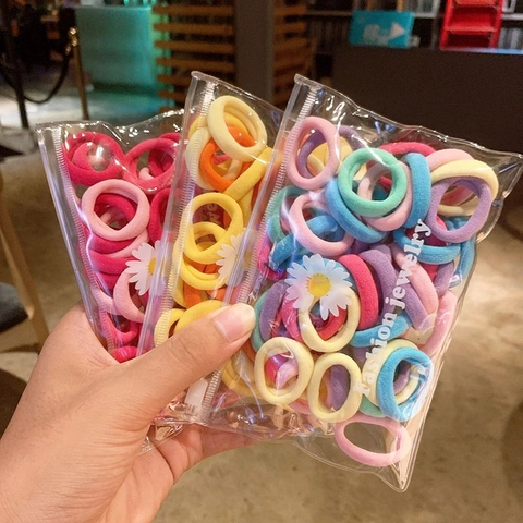 Kids Hair Ties High Elastic Seamless Hair Bands Colorful Macaron Ponytail Holders Soft Knit For Girls