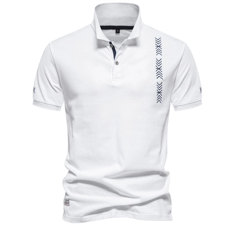 Heren Polo Shirt Korte Mouw 100% Katoen Piqué Geborduurd Ademend Effen Kleur Casual Business Tops